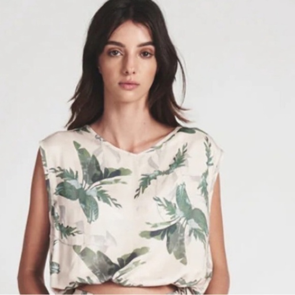 NWT-ONE TEASPOON Wasteland Top-Khaki FREE PEOPLE/ONE TEASPOON FLORAL SLEEVELESS